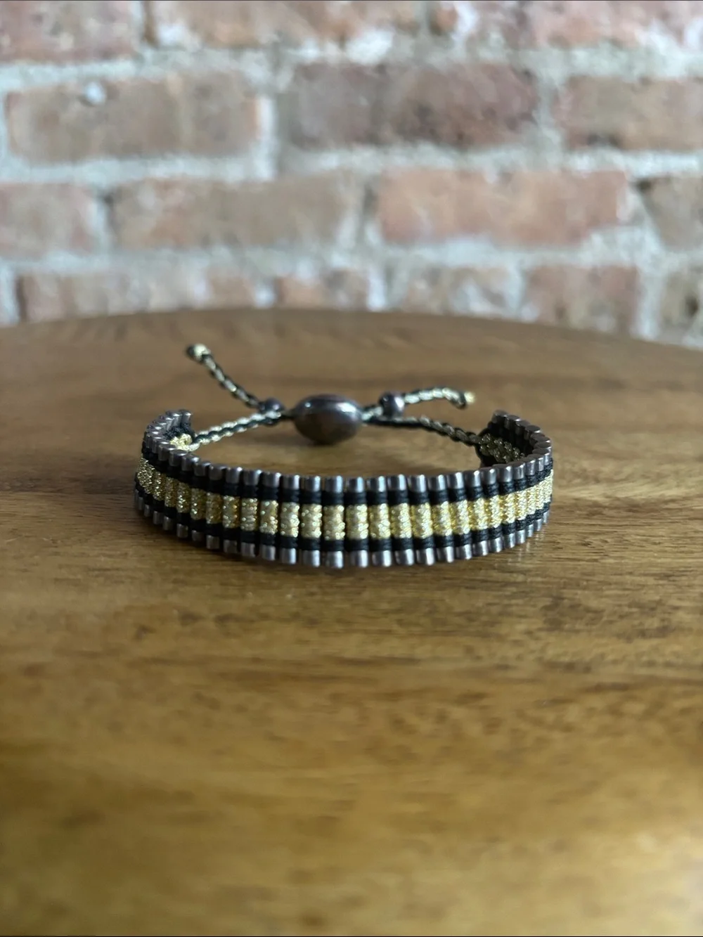 Links of London Adjustable Gold and Brown Beaded Women’s Bracelet